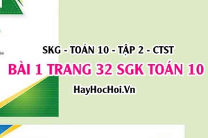 Giải bài 1 trang 32 Toán 10 Tập 2 SGK Chân trời sáng tạo